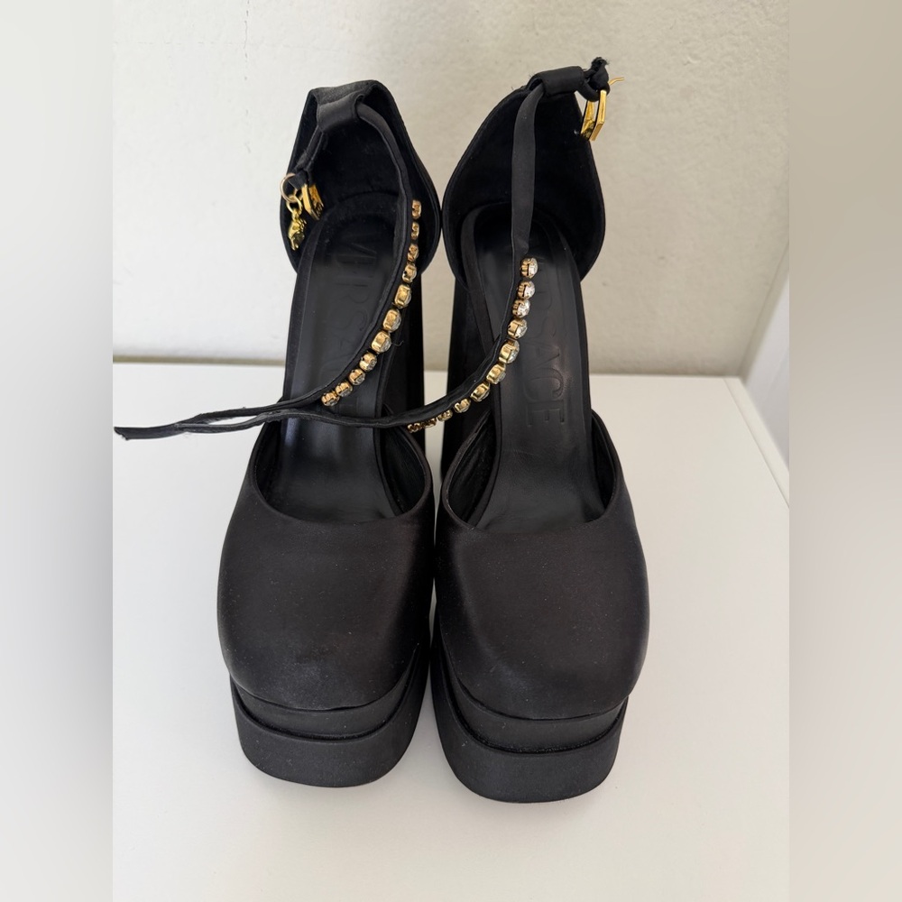 Satin Platform Pumps